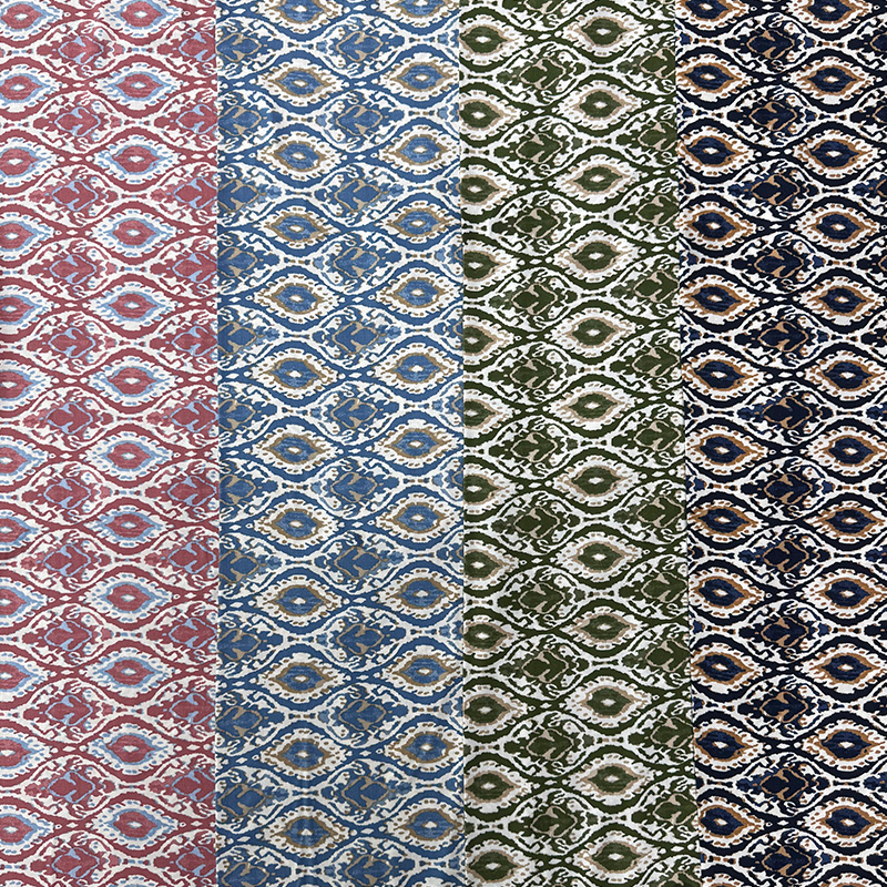 45S tryckt rayontyg – Ikat Style